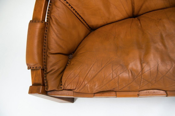 Image 1 of Italian brutalist two-seater sofa by Luciano Frigerio