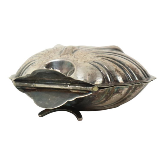 Image 1 of Silver-Plated Shell Butter Dish Caviar Holder