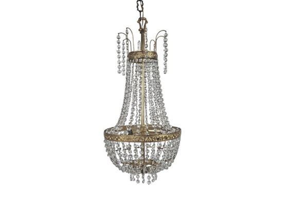 Image 1 of Lampadario - Stile Impero - Cristallo - Ottone - XX secolo