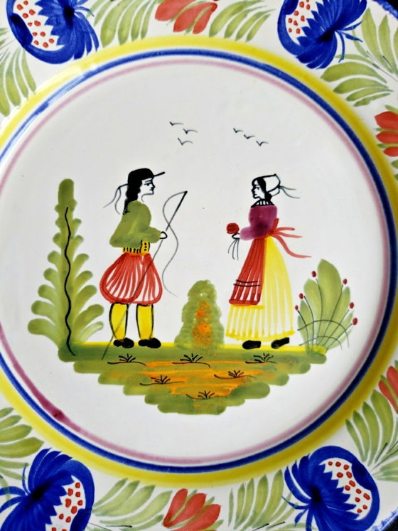 Piatto antico Henriot Quimper dipinto e decorato a mano – Stoviglie, Ceramica (photo 2 of 5)