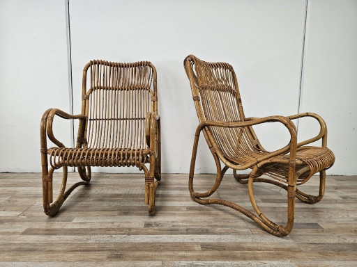 Paire de Fauteuils en Rotin