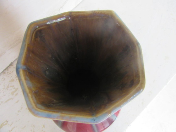 Art Deco Octagonal Ceramic Vase Made in Belgium (Attributed) (photo 12 of 12)