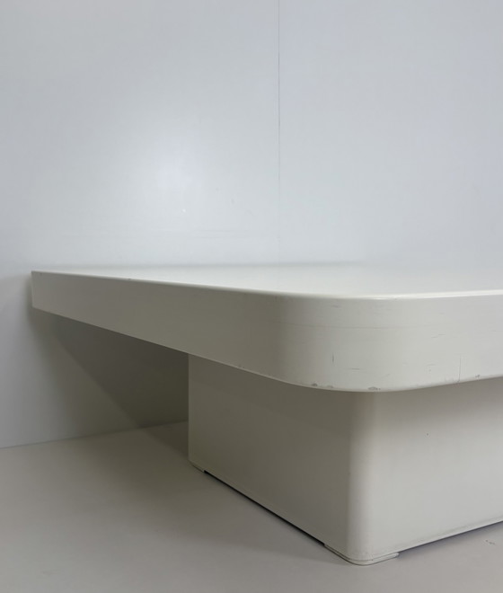 Image 1 of Vintage vierkante Japandi salontafel wit design Jan des Bouvrie 80s