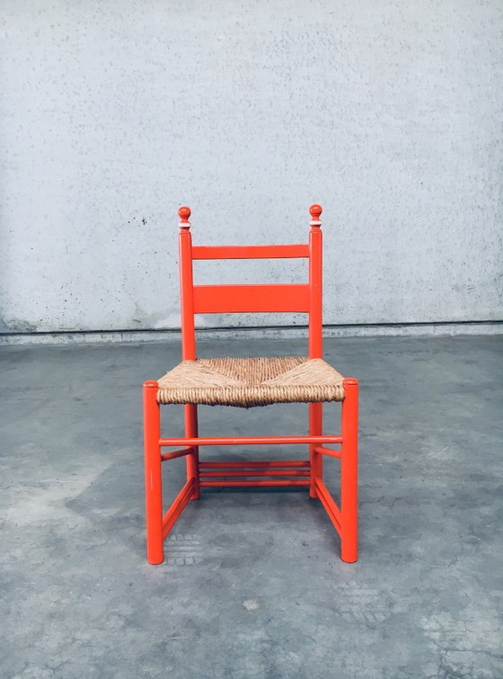 Image 1 of Folk Art Rush Side Chair, Austria 1970's