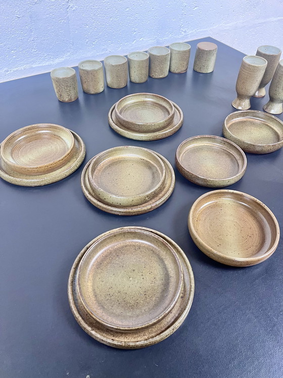 Image 1 of Pyrité steengoed servies, La Borne, 1970