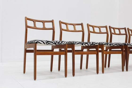 Image 1 of Set di 5 sedie da pranzo vintage in teak di metà secolo degli anni '60