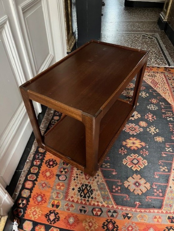 Image 1 of Chariot de style danois vintage, table d'appoint en teck