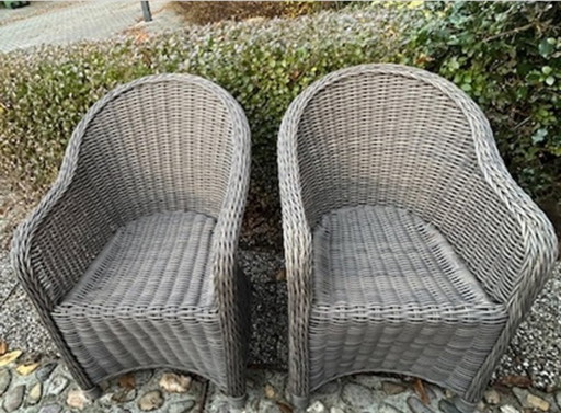 Set di 2 sedie da giardino in vimini di plastica - P&R Design