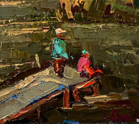 Original Oil Painting Fall Coastal Landscape At The Autumn Shore – Paintings & Drawings, Canvas (photo 5 of 8)