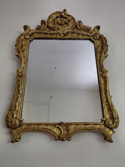 specchio in legno dorato del XIX secolo
