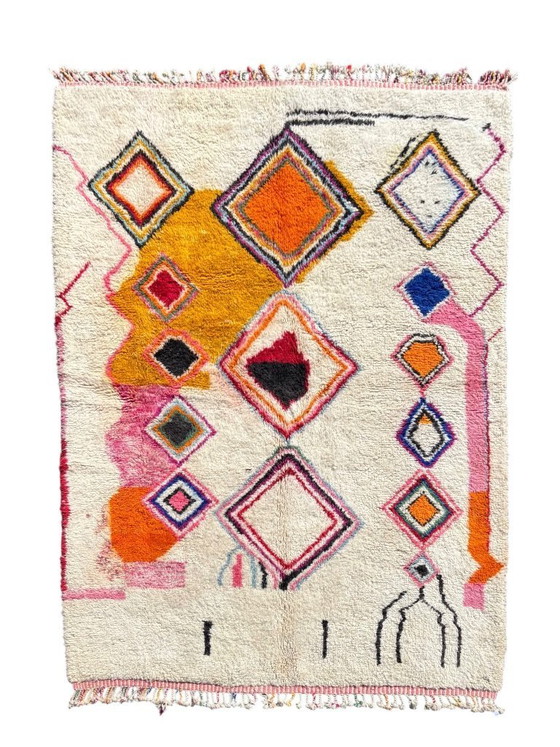 Image 1 of Tapis marocain moderne et coloré 200x300 cm, authentique tapis marocain, tapis berbère