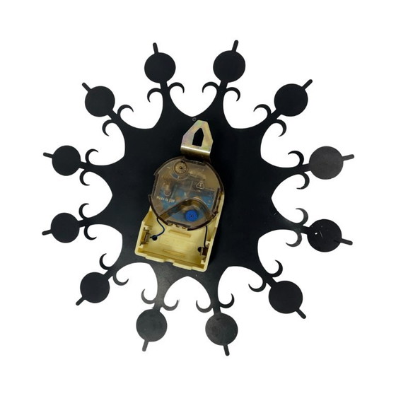 Orologio da parete elettronico "Sole" di Weimar - Realizzato in metallo, anni '70, funzionante. (photo 6 of 9)