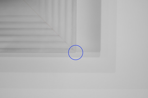 Image 1 of Specchio quadrato vintage in vetro, Italia, anni '70.