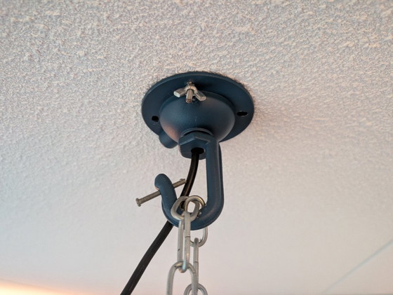 Image 1 of Industrielle Pendelleuchte blau