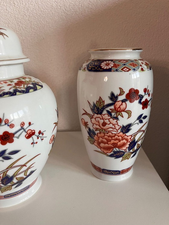 Image 1 of Chinese Ginger Jar With 2 Vases