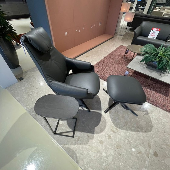 Image 1 of Leolux Sessel in Creme mit Hocker