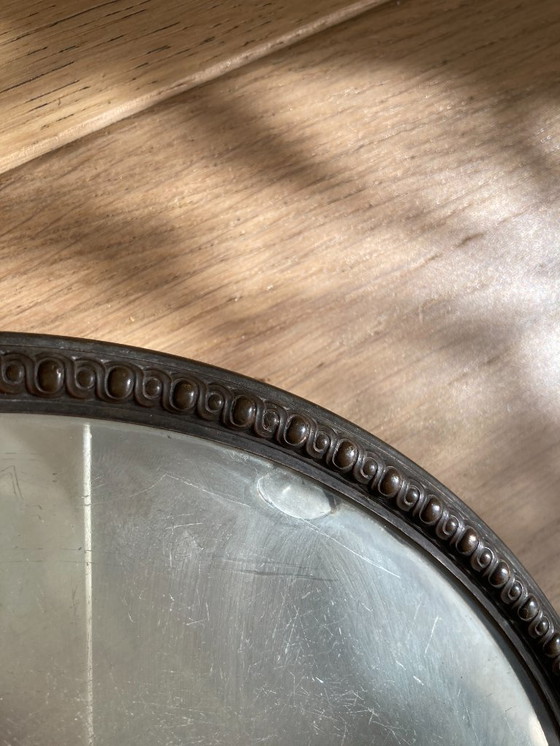 Image 1 of Art Deco tray in silver-plated metal and mirror, circa 1920