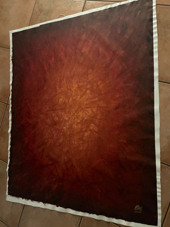 Gran pintura original abstracta roja y dorada – Walter Geraci, Pinturas y dibujos, Lienzo (photo 11 of 13)