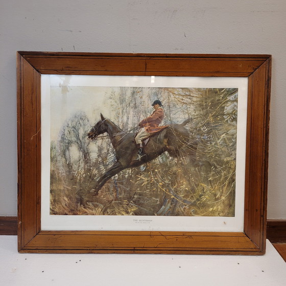 Image 1 of Grabado, “The Huntsman. Ned on the Brown Mare”, Sir Alfred James Munnings, escuela de Newlyn, 10’s - Inglaterra