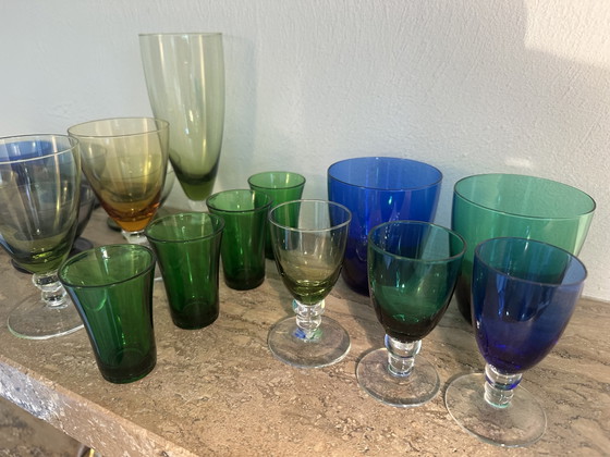Vintage Gekleurd Dun Glaswerk: Diverse Soorten Glaasjes – Glazen & Karaffen (photo 4 of 5)