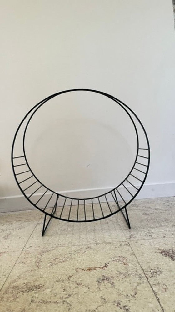 Vintage Magazine Rack Log Holder – Metal (photo 40 of 44)