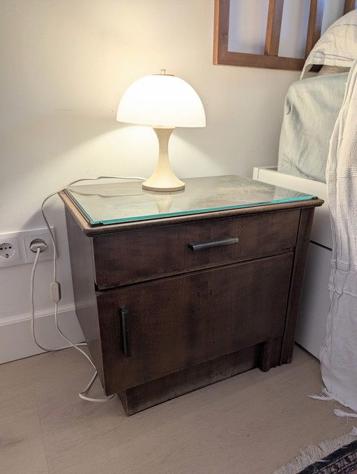 Art Deco nachtkastjes 2x vintage nachtkastje