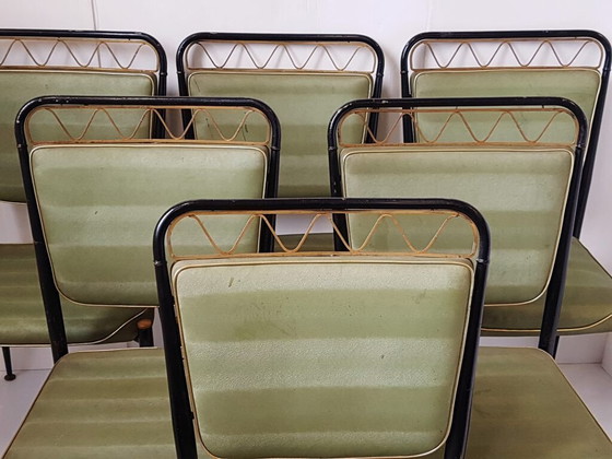 Image 1 of SET OF 6 VINTAGE CHAIRS 1950 DLG JEAN ROYERE 50S ROCKABILLY 1950S 50s