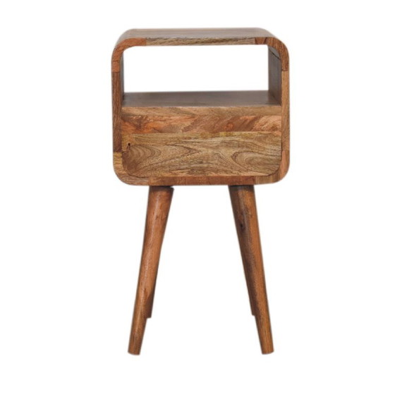 Mini Eikenhouten Look Nachtkastje Van Massief Mangohout – 1 Lade & Open Vak – Artisan, Wood (photo 10 of 10)