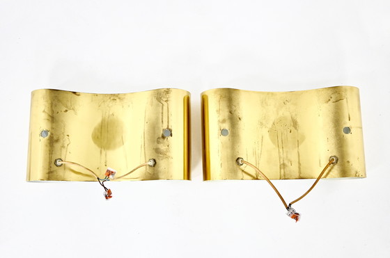 Image 1 of Lampes murales Golden Foglio par Tobia & Afra Scarpa pour Flos, 1960, ensemble de 2