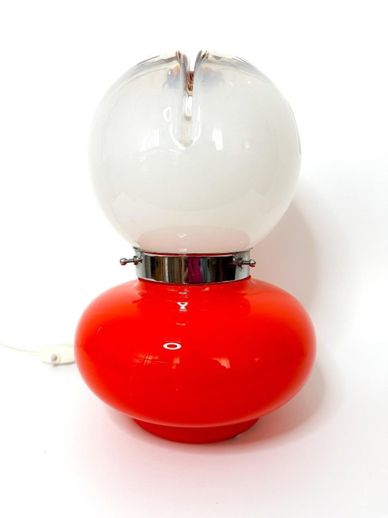 Lampada da tavolo vintage design space age, murano, Lampade da tavolo, Rosso (foto 4 di 5)