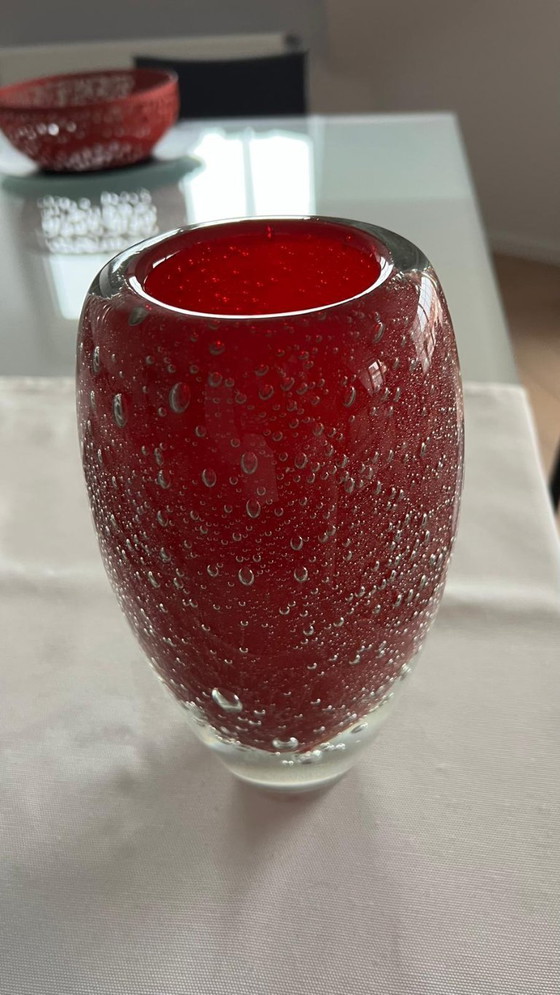 Image 1 of Italian red vase (Murano)