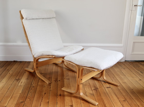 Image 1 of Paire de Fauteuils Lounge Scandinaves Vintage et Ottoman Relling Modèle Siesta 1960