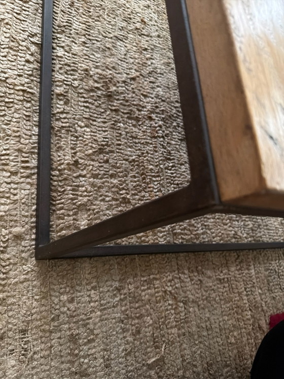 Couchtisch mit alter Teakholzplatte, Couchtische, Metall, Schwarz (Foto 5 von 5)