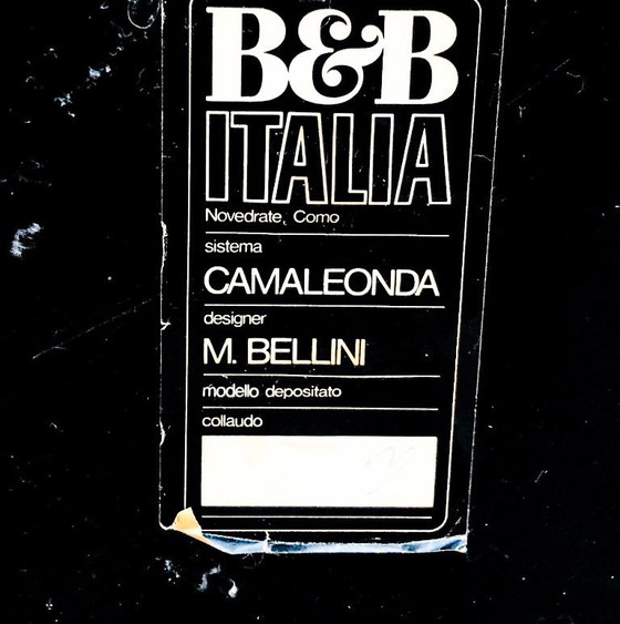 Image 1 of 6x moduli divano camaleonda di mario bellini per b&b italia in velluto di lino azzurro