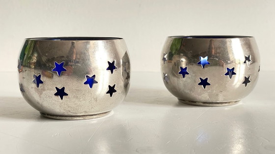 Image 1 of PHOTOPHORES Métal Argenté et Etoiles