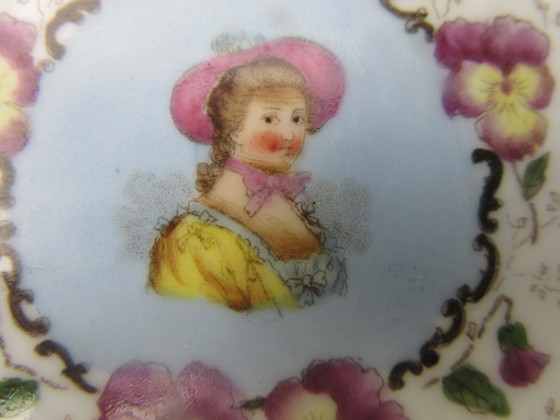 Image 1 of Antique Reticulated Openwok Serving Dish Tray with handles