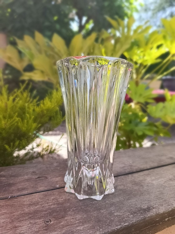 Image 1 of Tulip-shaped cut crystal vase, Art Deco 1930/50