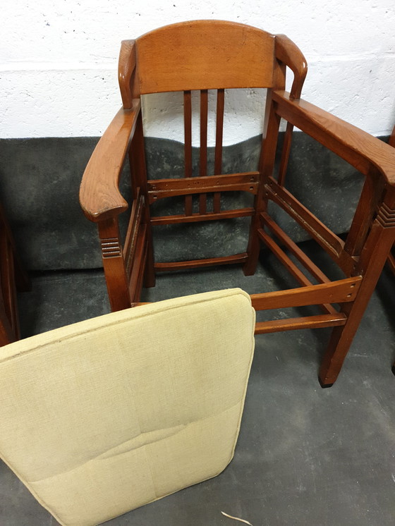 Image 1 of 6x Fauteuils de salle à manger Art Nouveau Schuitema