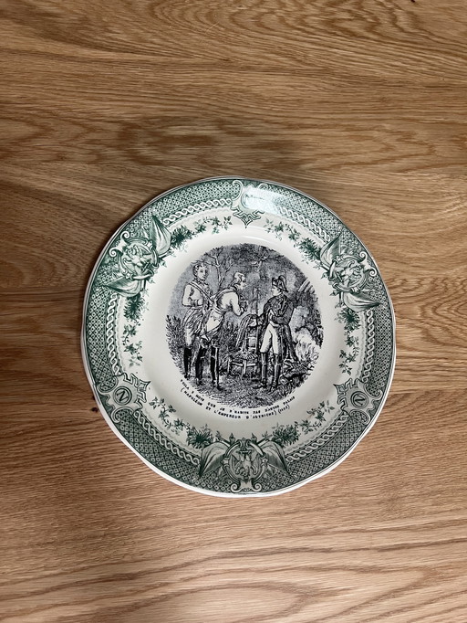 Frans Sarreguemines Transferschiff traf sich mit einem Bild von Napoleon und dem König von Ostenrijk. 