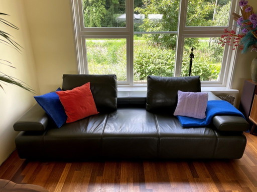KING Living Strata II 3-seater, electric extendable leather sofa