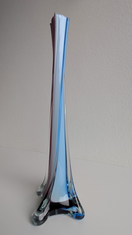 Image 1 of Vintage Murano Style Sommerso Vase – Purple & Blue – 1960s/1970s – 30 cm