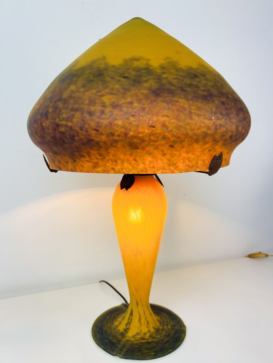Image 1 of Lampada francese Art nouveau Mushroom pate de verre