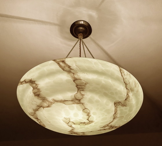 Image 1 of Art Deco Glas & Bakeliet Hanglamp