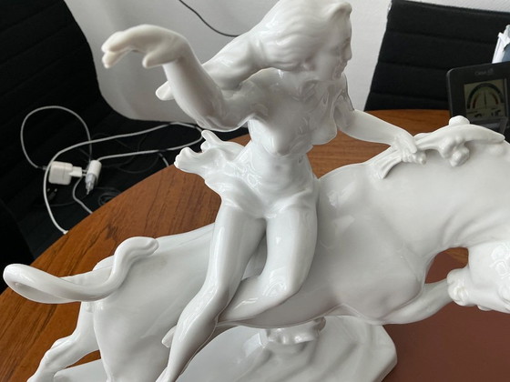 Image 1 of >>> Donna sul toro (Herend) RARA ❗️statua di grandi dimensioni <<