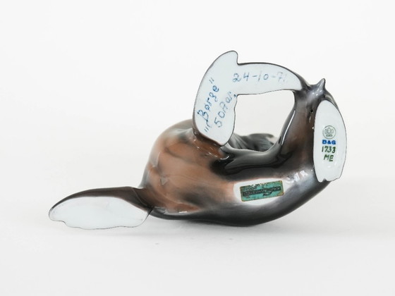 Image 1 of Porcelain sea lion figurine, Danish design, 1970s, manufacturer: Bing & Grøndahl