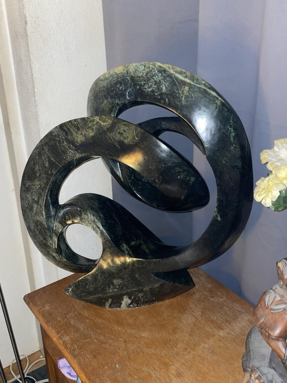 Image 1 of Handmade serpentine Shona sculpture by world-renowned artist Cliff Makore