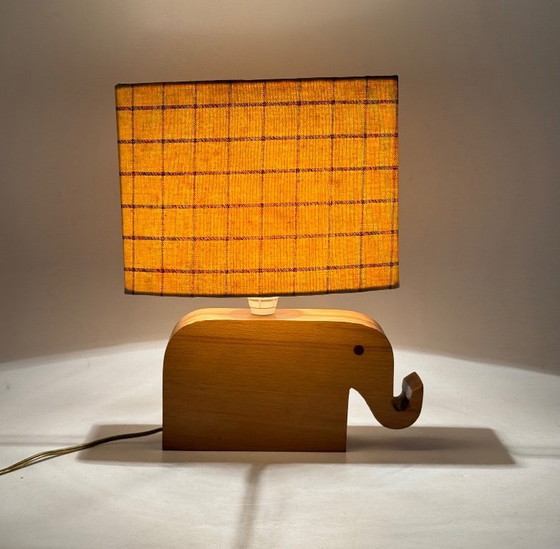 Image 1 of Mid century Modern wood elephant table lamp, Italy circa 1960s