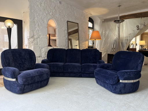 Set di divano e 2 poltrone Space Age anni '70