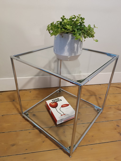 Table d'appoint vintage Cadovius Abstracta, 2 assiettes en verre