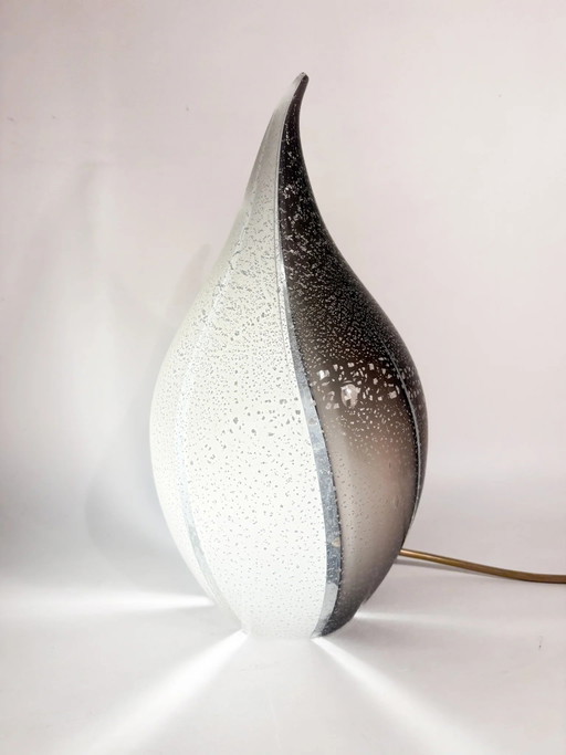 Lampada a goccia in vetro di Murano e foglia d'argento degli anni '80 – verlichting, Murano Glass